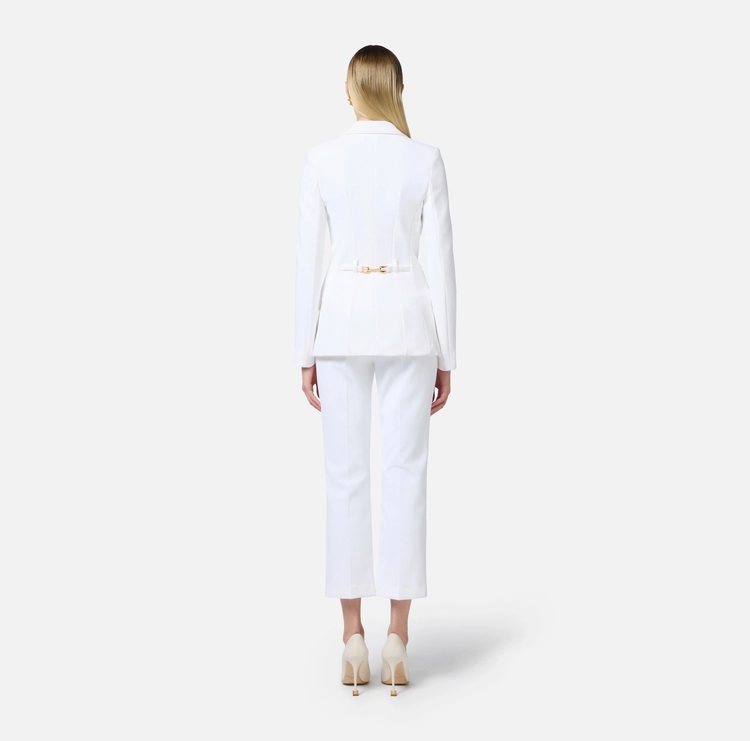 Elisabetta Franchi traje de crepe de cierre simple - Imagen 6