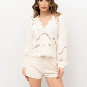 Twinset blusa lino encaje