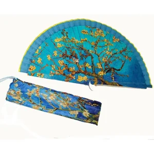 Abanico esmaltado de Van Gogh con funda