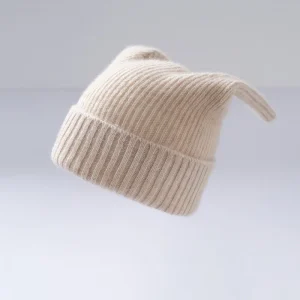 Gorro de cachemira acanalado para bebé con orejas juguetonas Gorros de cachemira para niños
