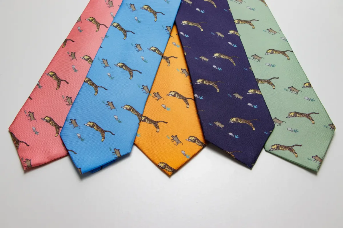 Corbata Leopardo Azul Marino - Imagen 4