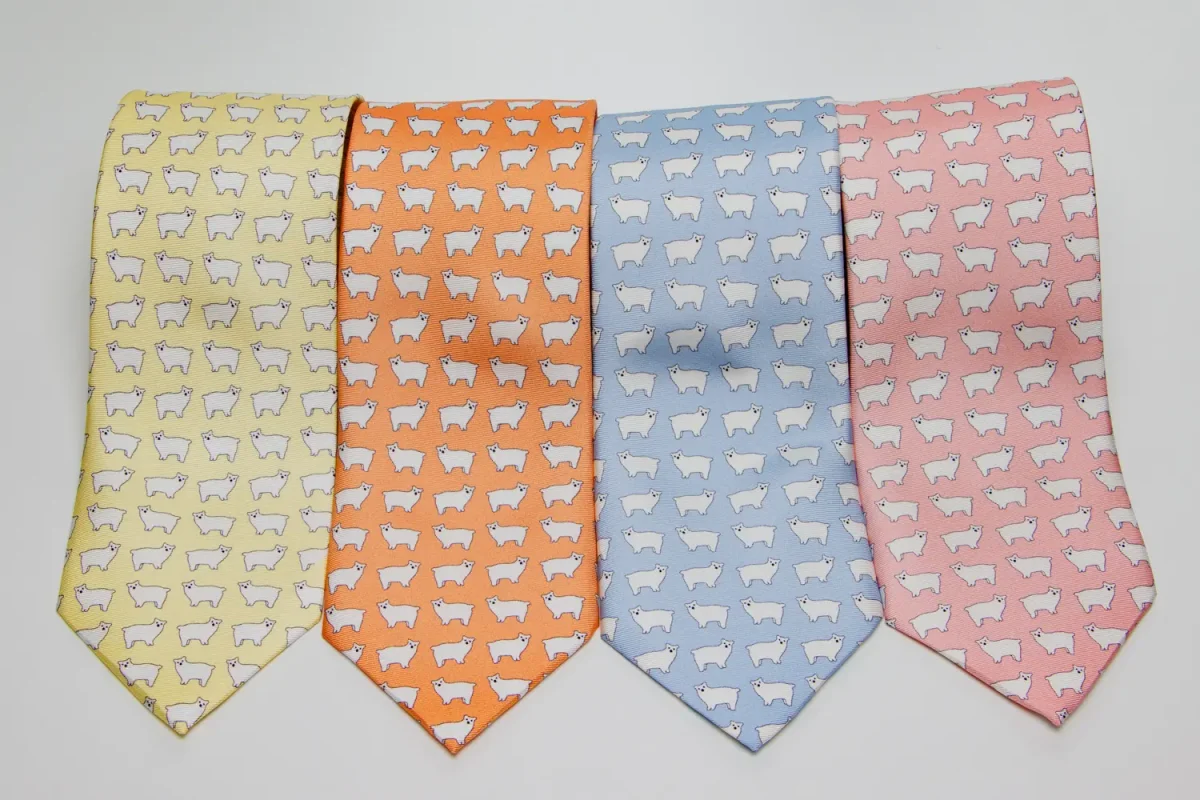 Corbata Oso Polar Amarillo Pastel - Imagen 4