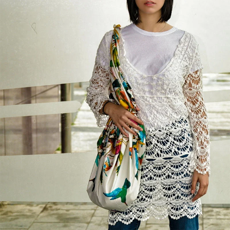 Bolsa de tela de Pañuelos Azul y beige - Imagen 3