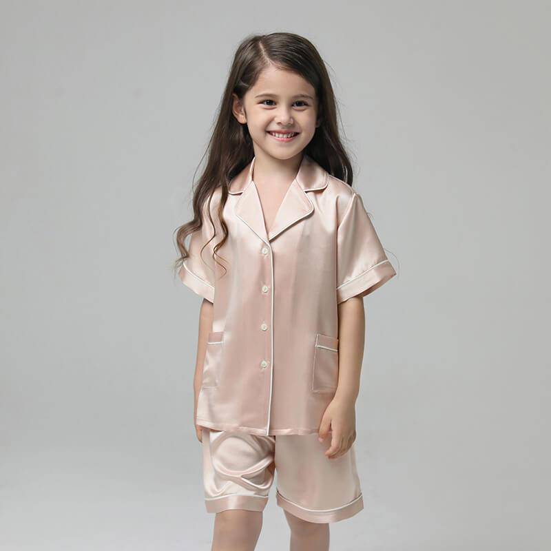 Pajama de seda para niños cortos Pajamas de seda para niños - Imagen 7