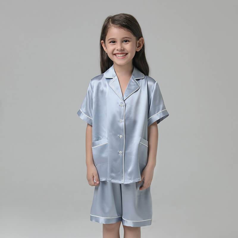 Pajama de seda para niños cortos Pajamas de seda para niños - Imagen 5