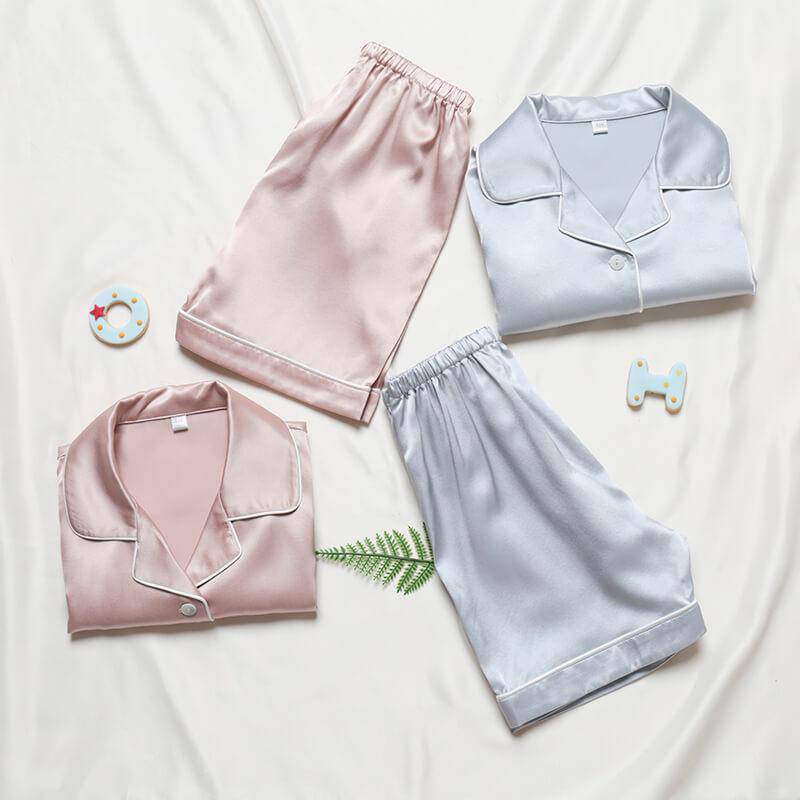 Pajama de seda para niños cortos Pajamas de seda para niños - Imagen 8