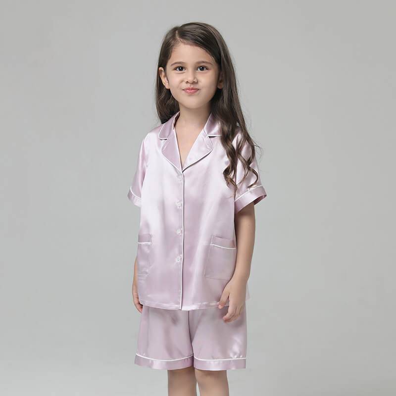 Pajama de seda para niños cortos Pajamas de seda para niños - Imagen 3