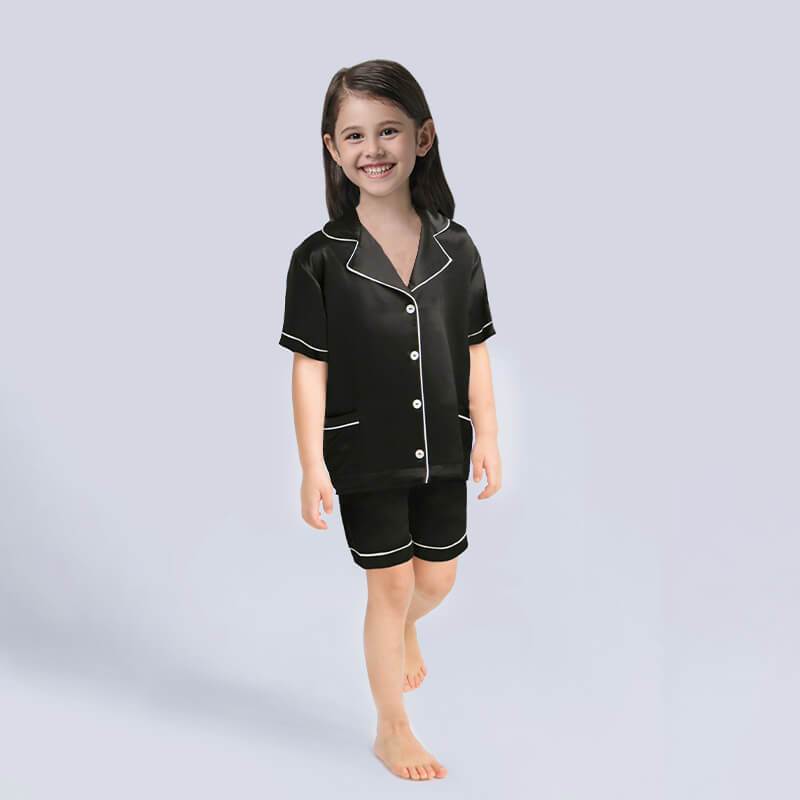 Pajama de seda para niños cortos Pajamas de seda para niños - Imagen 2