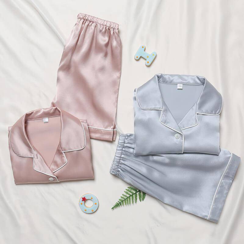 Pajama de seda para niños cortos Pajamas de seda para niños - Imagen 9