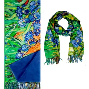 Bufanda estampada Los lirios tacto cashmere pinturas 2
