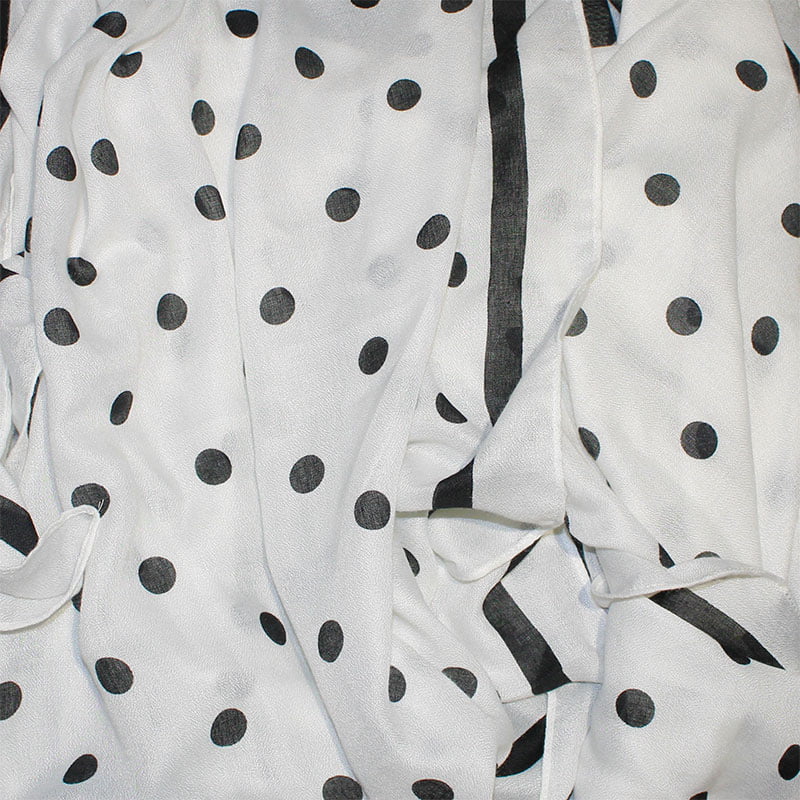 Bufanda de viscosa «lunares blanca y negra» - Imagen 3