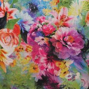 BUFANDA DE LANA ESTAMPADA “JARDÍN DE FLORES”