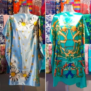 Caftán de pañuelos estampados