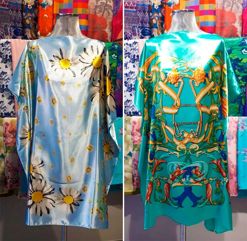 Caftán de pañuelos estampados