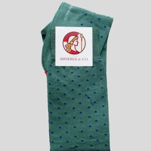 Calcetín Largo Verde Jade Lunar Azul
