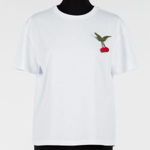 Twinset camiseta manga corta broche cerezas