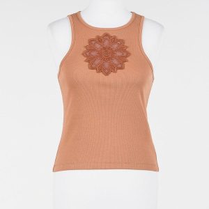 Twinset camiseta de tirantes con bordado floral