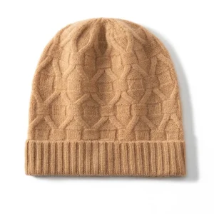 Gorro Beanie De Puro Cashmere Con Punto Geométrico Gorro De Punto De Cashmere Acanalado