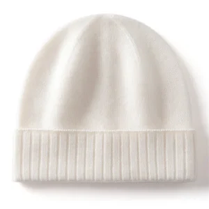 Gorro de cachemira con puños acanalados Gorro de punto de cachemira pura de invierno Sombrero de cachemira