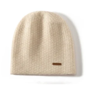 Unisex Cashmere Chunky Knit Beanie Knit Hat con sutil tejido