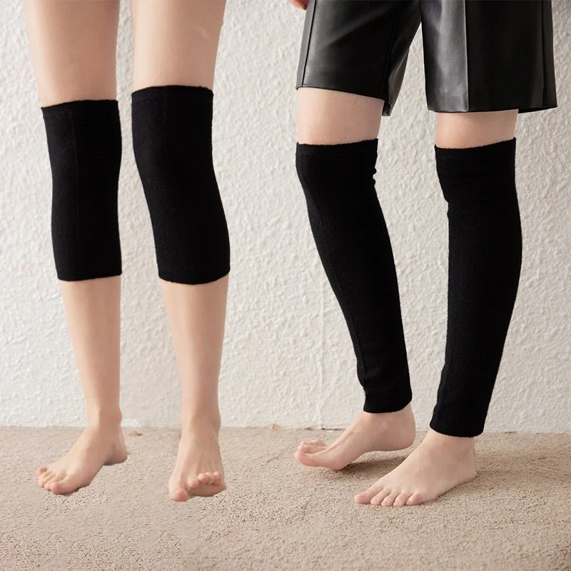 Calentadores de pierna de la rodilla suave de cachemira de la rodilla de la rodilla de la rodilla - Imagen 3