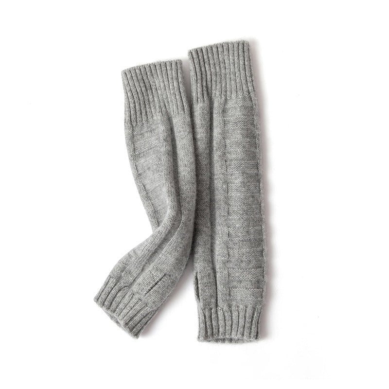 Guantes de cachemir acanalado calentadores de brazo manchas sin dedo para mujeres - Imagen 4