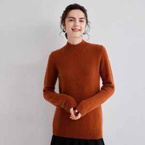 Cashmere simulacro de cuello suéter de cachemira