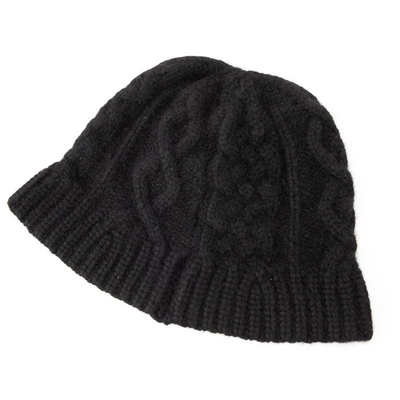Gorro tipo pescador de cachemir grueso Gorro de ochos de cachemira para mujer - Imagen 5