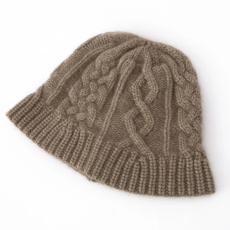 Gorro tipo pescador de cachemir grueso Gorro de ochos de cachemira para mujer - Imagen 4