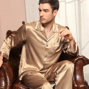 Pajama de seda clásica Juego para hombres Luxury Silk Men Sleepwear