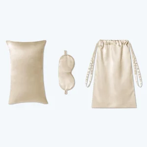 3 PCS Silk Travel Set Cushion Eye Mask y Bolsa de almacenamiento