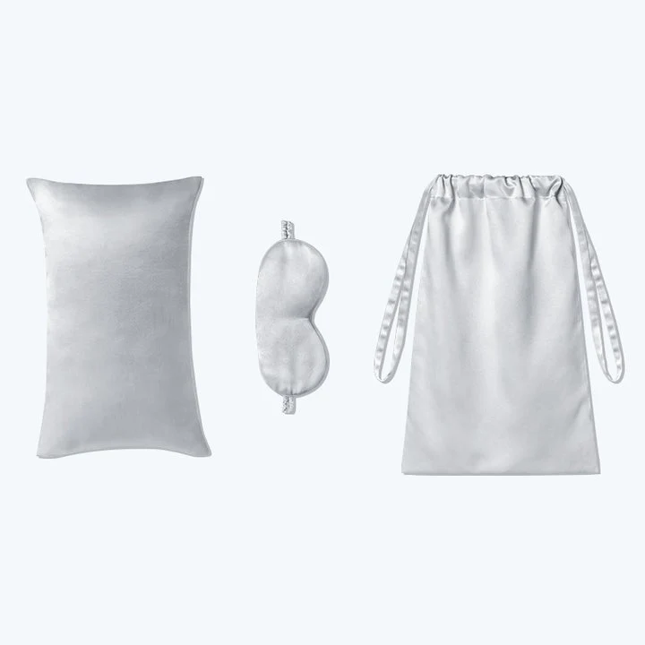3 PCS Silk Travel Set Cushion Eye Mask y Bolsa de almacenamiento - Imagen 8