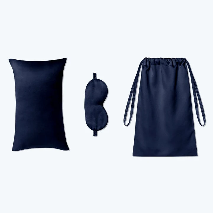 3 PCS Silk Travel Set Cushion Eye Mask y Bolsa de almacenamiento - Imagen 9