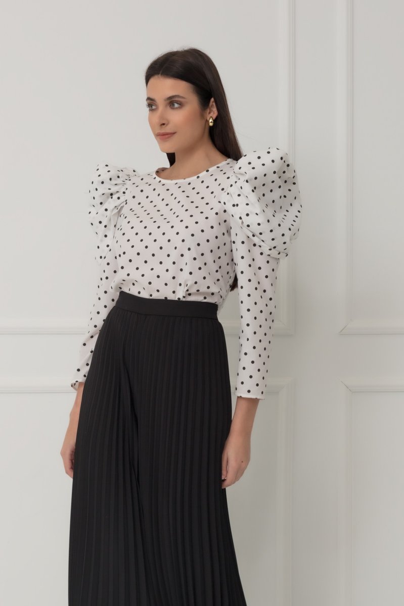 Matilde Cano conjunto Deva blusa de lunares y pantalon - Imagen 3