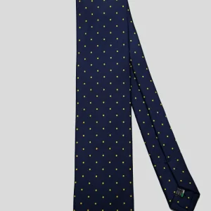 Corbata Azul Marino Lunar Amarillo