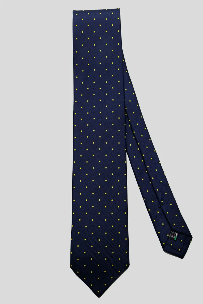 Corbata Azul Marino Lunar Amarillo - Imagen 2