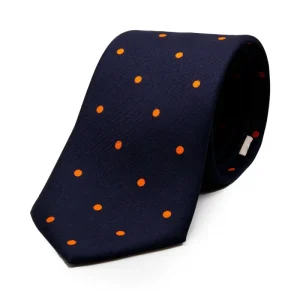 Corbata lunares Topos Naranja