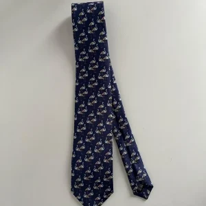 Corbata Flamenco Azul Marino, Celeste y Beige