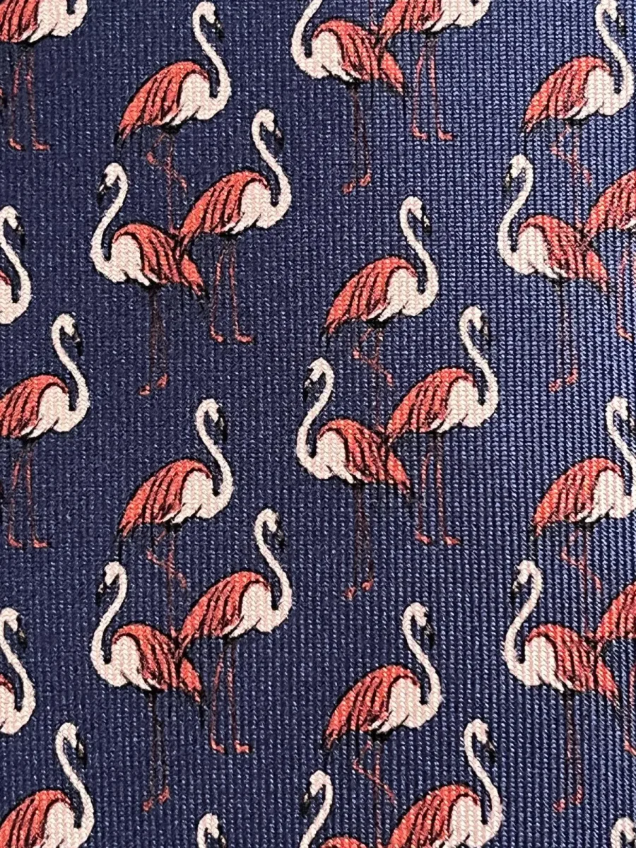 Corbata Flamenco Azul Marino y Rosa - Imagen 3