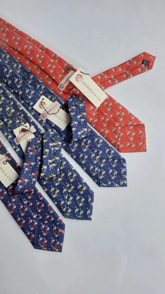 Corbata Flamenco Azul Marino y Rosa - Imagen 4