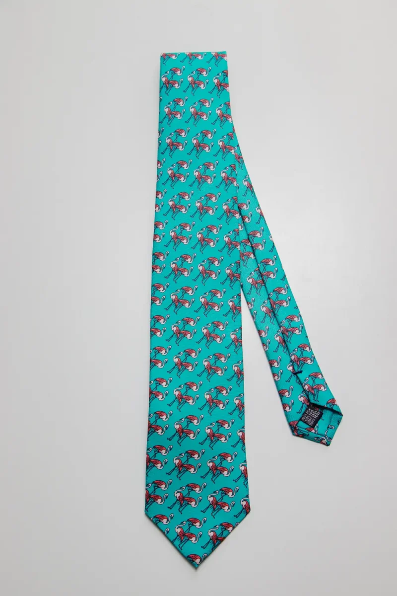 Corbata Flamenco Verde Agua - Imagen 2
