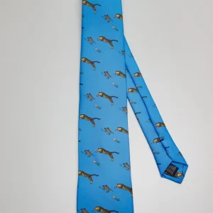 Corbata Leopardo Celeste