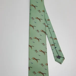 Corbata Leopardo Verde Jade