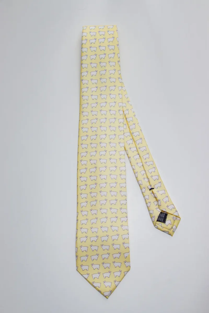 Corbata Oso Polar Amarillo Pastel