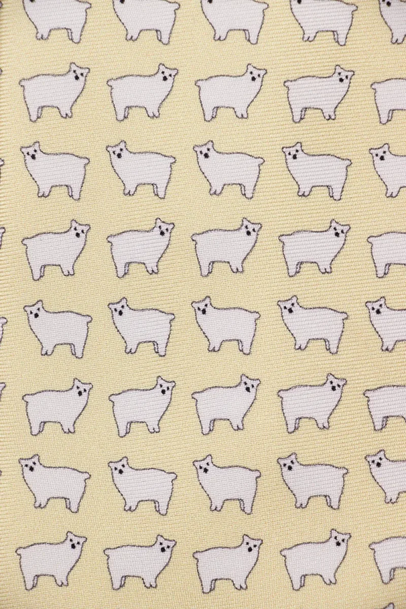 Corbata Oso Polar Amarillo Pastel - Imagen 3