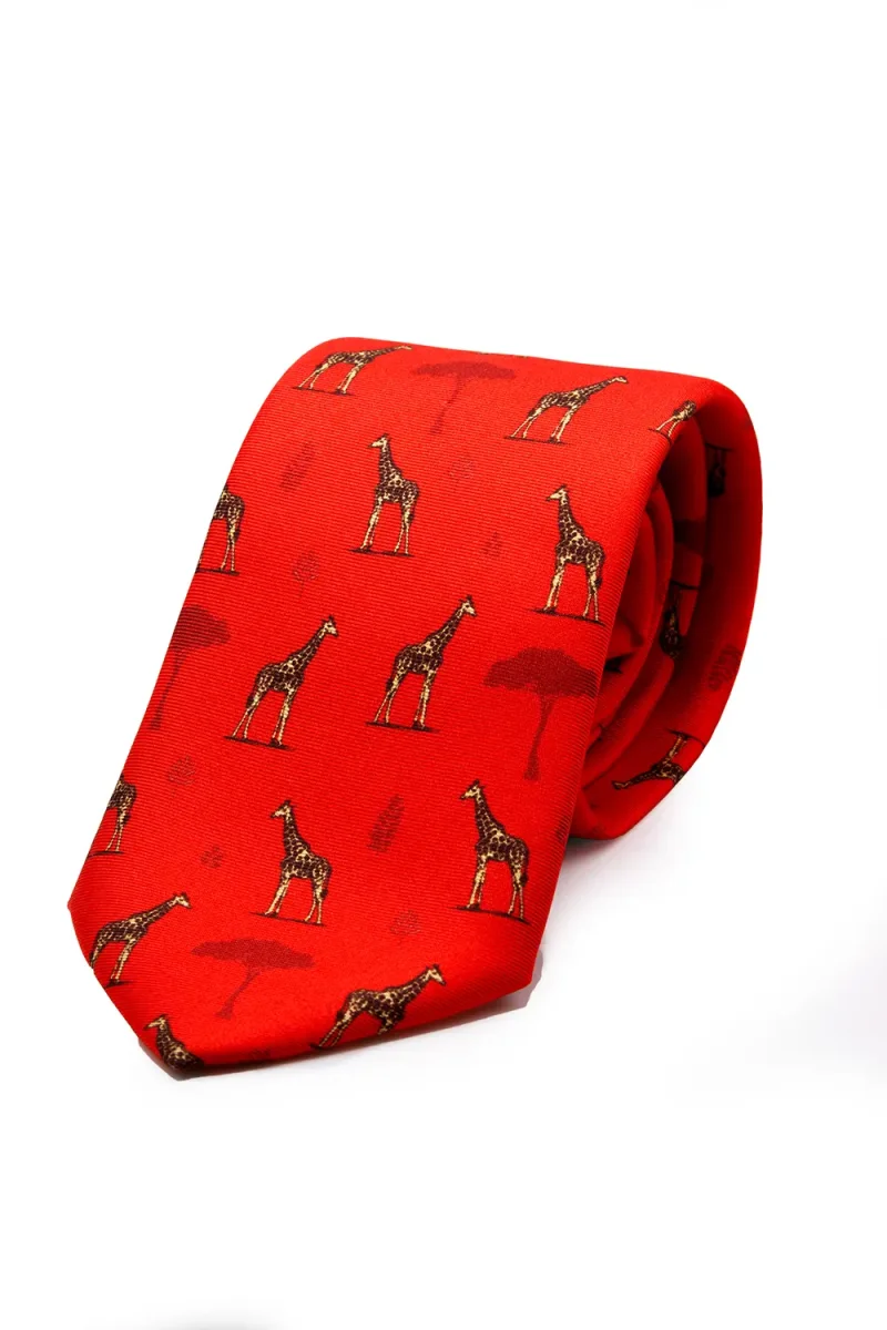 Corbata Jirafas Rojo - Imagen 2
