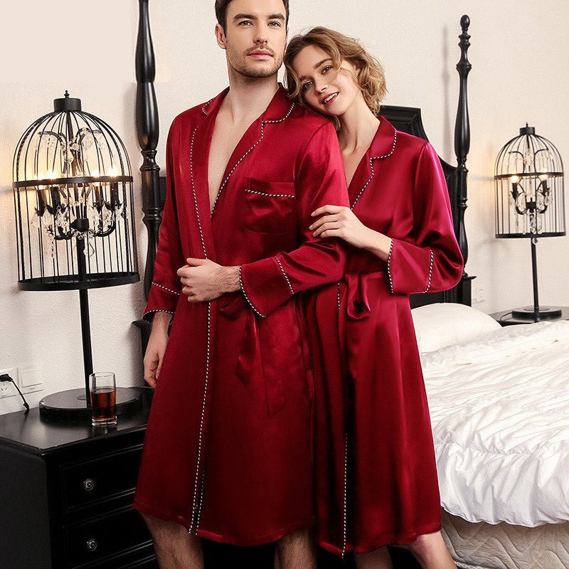 Peples de túnica de seda para hombres y mujeres 100% de túnica a juego de seda - Imagen 3