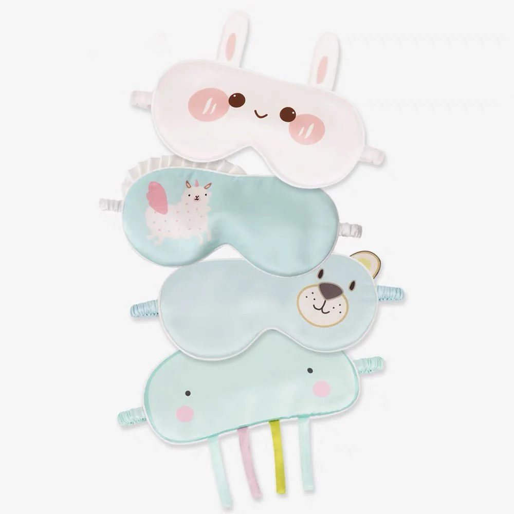 Antifaz de seda para niños, antifaz de seda para dormir con diseños de animales y frutas de dibujos animados - Imagen 2