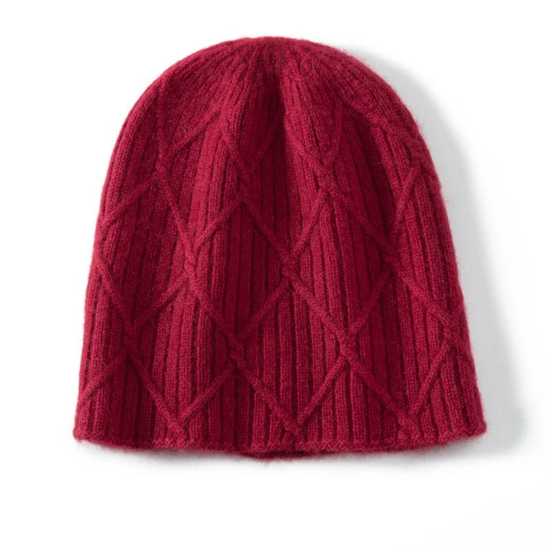 Gorro de punto de cachemira con textura Diamond Cashmere para hombres y mujeres - Imagen 5