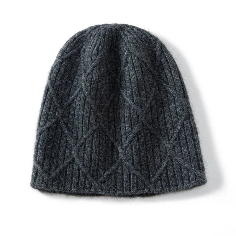 Gorro de punto de cachemira con textura Diamond Cashmere para hombres y mujeres - Imagen 4